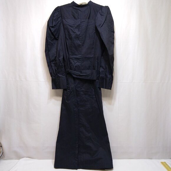 Prologue Puff Long Sleeve Button-Up Midi-Length Shirt Dress Tie Waist Medium NWT - Picture 2 of 4